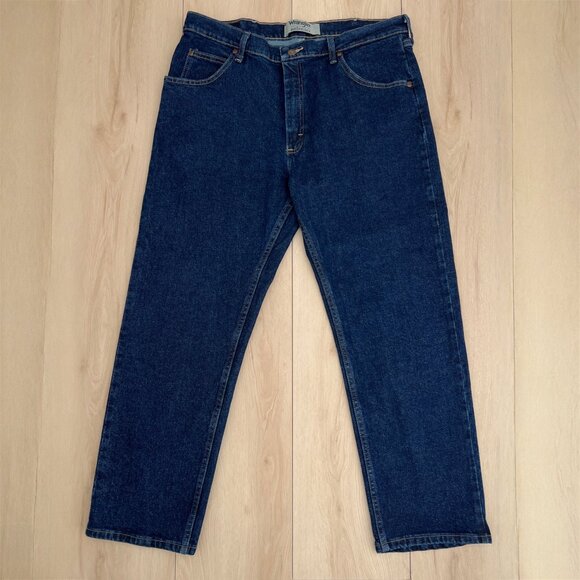 Wrangler Authentics Men's Classic 5-Pocket Regular Fit Dark Wash Jeans 36x29 - Picture 2 of 14